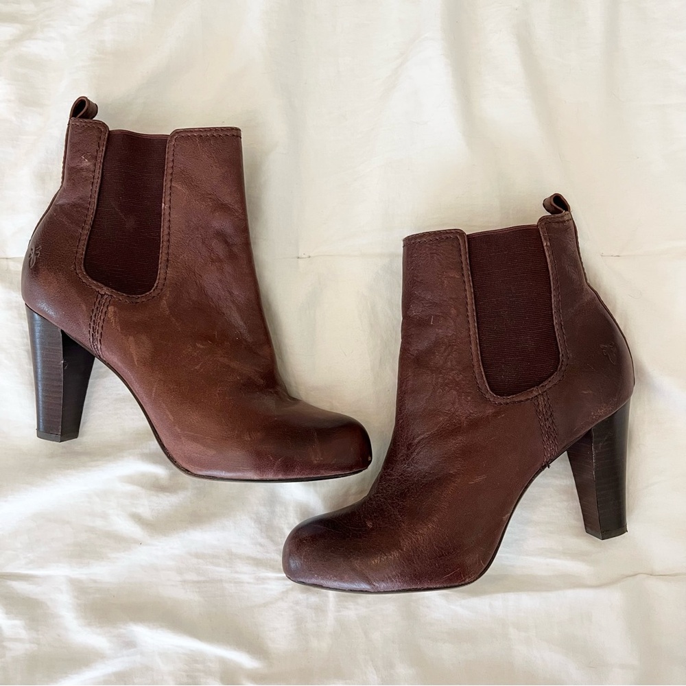 Frye Miranda Chelsea Boot Brown Leather Size 11